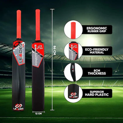 Leader Sportz Powerstrike Bat Cricket for Adults | Heavy Plastic Tennis Bat