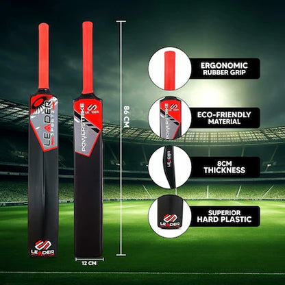 Leader Sportz Powerstrike Bat Cricket for Adults | Heavy Plastic Tennis Bat